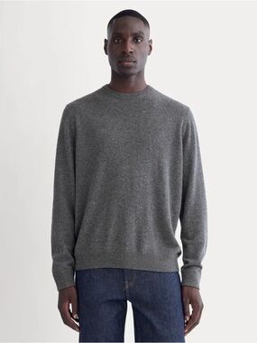 Everlane men’s The Cashmere Crewneck sweater lightweight charcoal gray Sz M NWT